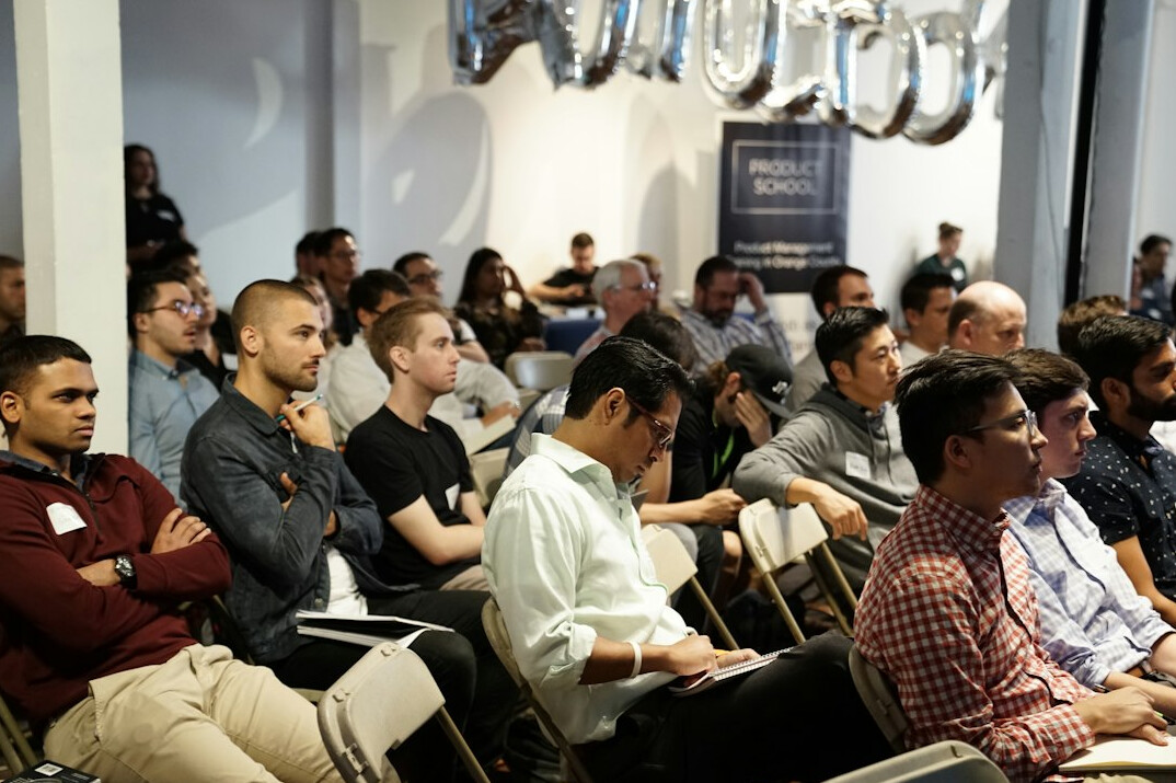 group of students in coding course