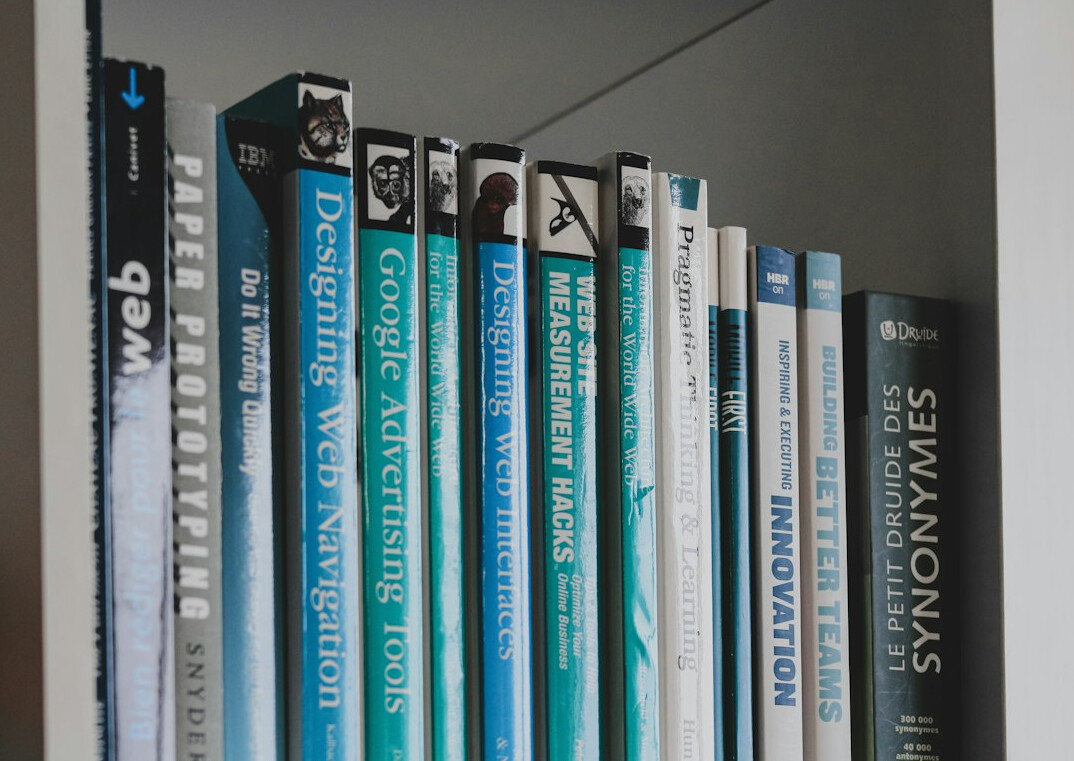 Shelf with programming and computer science books